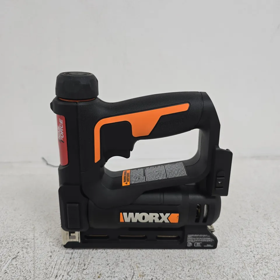 BOXED WORX 20V POWERSHARE CORDLESS 9.5MM NARROW CROWN STAPLER - TOOL ONLY