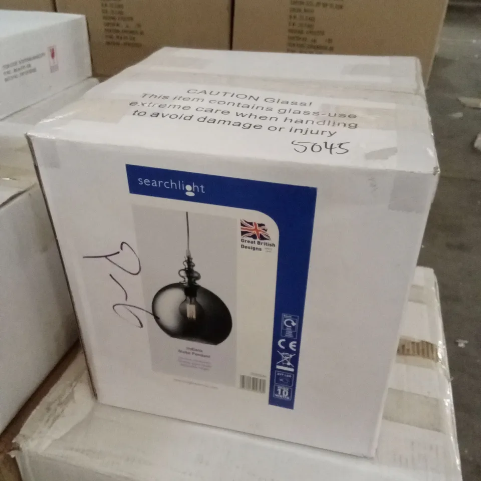 BOXED SEARCHLIGHT INDIANA GLOBE PENDANT 