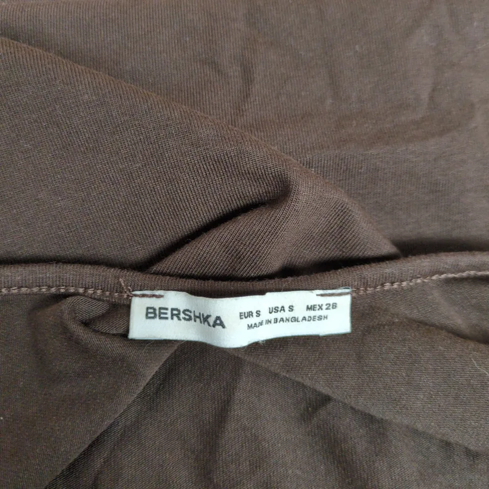 BERSHKA BODYCON DRESS CHOCOLATE BROWN SIZE S