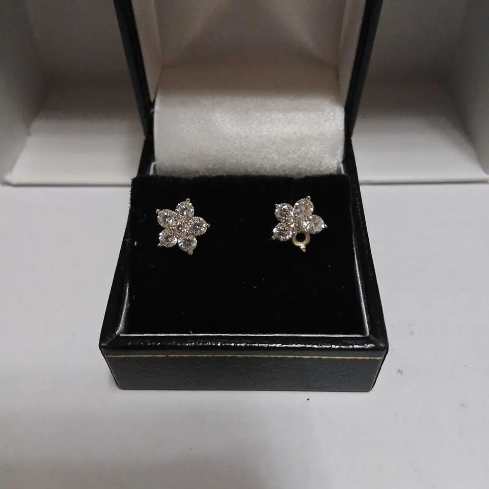 DIAMONIQUE FLOWER EARRINGS STERLING SILVER