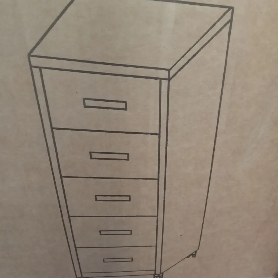 BOXED 5 DRAW STORAGE CABINET- BLACK
