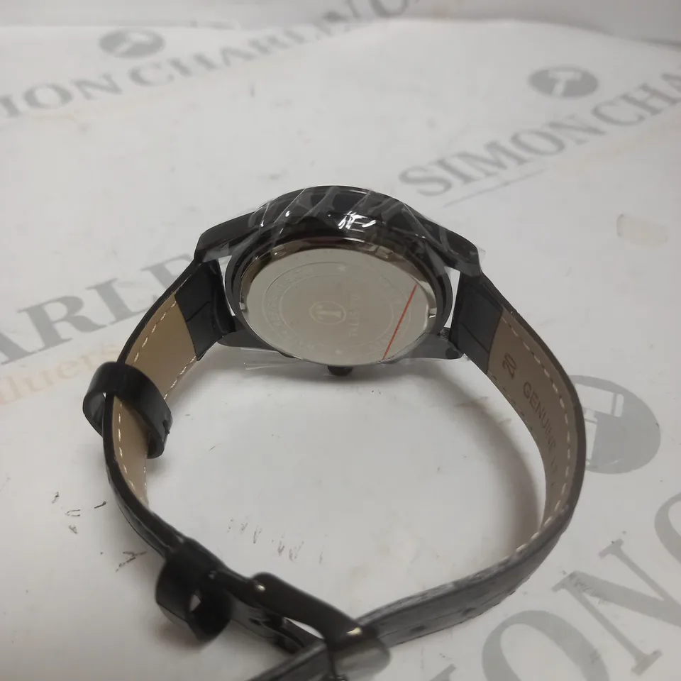 MENS TALIS CO 7120 CHRONOGRAPH WATCH – MOON PHASE MOVEMENT – GENUINE LEATHER STRAP 