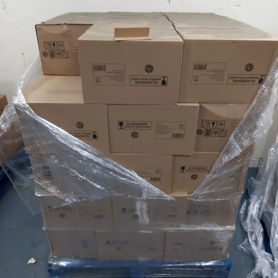 PALLET OF APPROX 50 BOXES OF 12 WINE GLASSES - COLLECTION ONLY