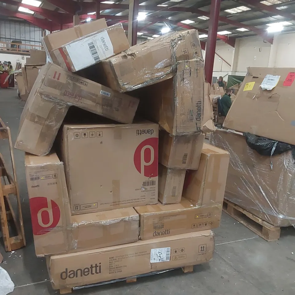 PALLET CONTAINING A VERY LARGE QUANTITY OF ASSORTED DANETTI FURNITURE PARTS 