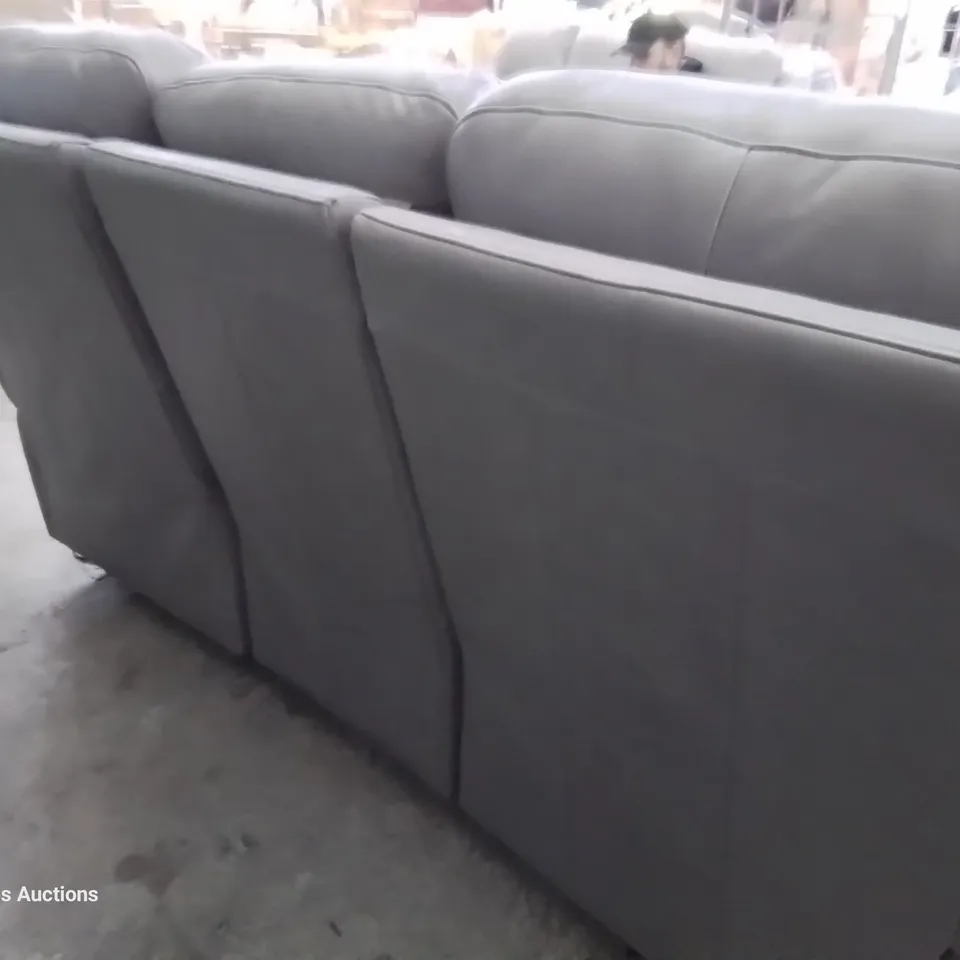 QUALITY BRITISH DESIGNER & MANUFACTURED G PLAN KINGSBURY POWER RECLINING THREE SEATER SOFA CAPRI GREY LEATHER 