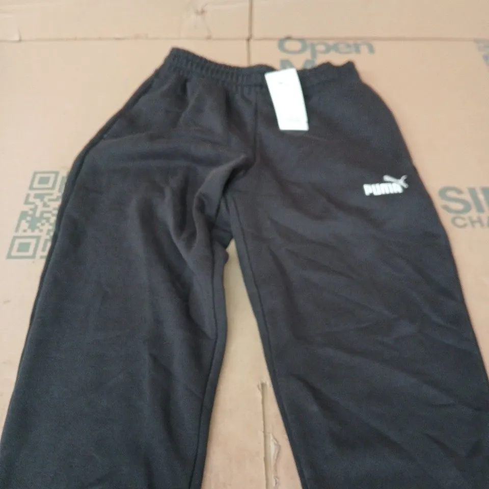 PUMA MEN'S BLACK SWEATPANTS WITH LOGO – SIZE S