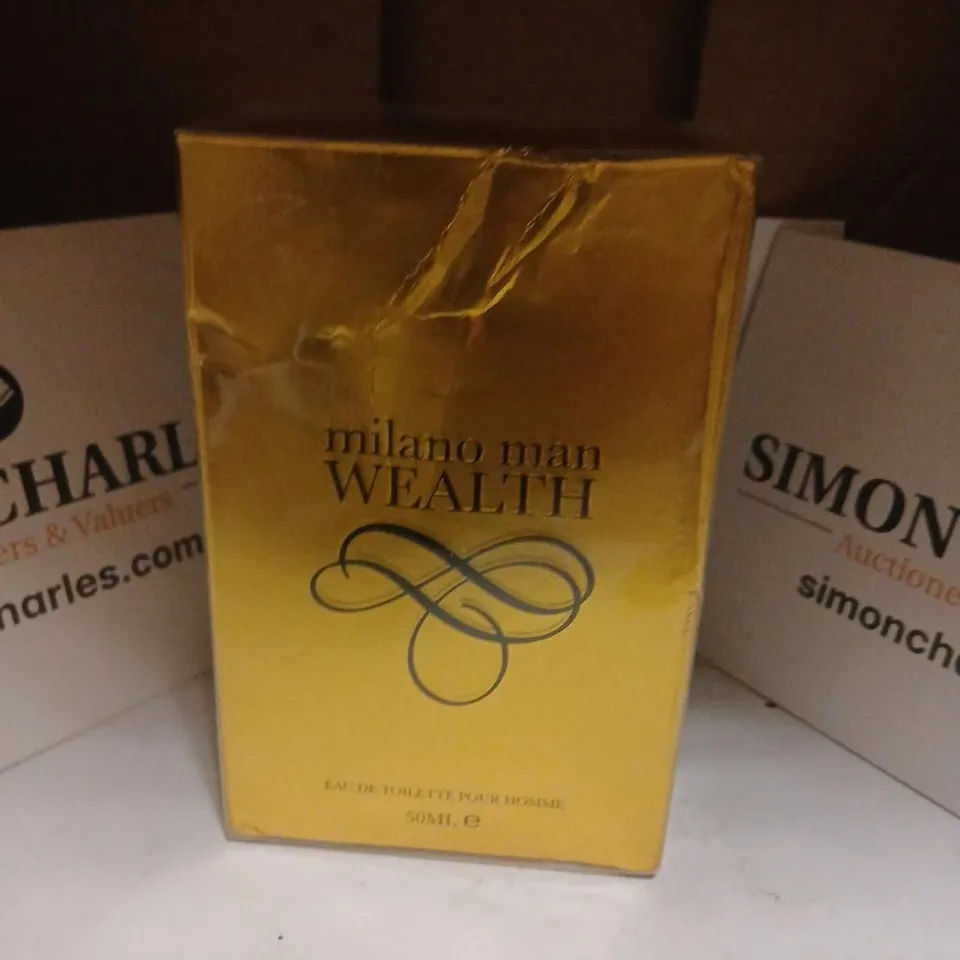 BOXED AND SEALED MILANO MAN WEALTH EAU DE TOILETTE 50ML