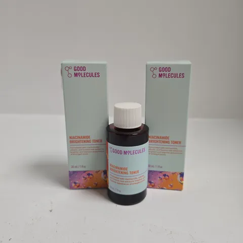 2 BOXED GOOD MOLECULES NIACINAMIDE BRIGHTENING TONERS (2X30ML)