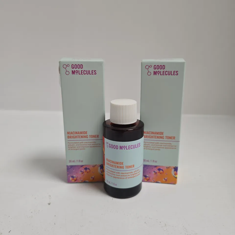 2 BOXED GOOD MOLECULES NIACINAMIDE BRIGHTENING TONERS (2X30ML)