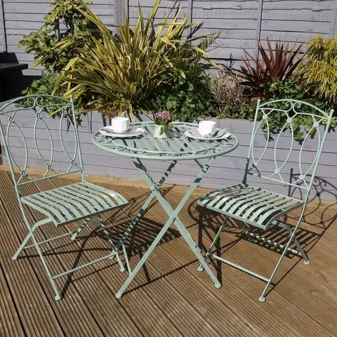FLEUR DE LIS LIVING WROUGHT IRON BISTRO SET(2 BOX'S)