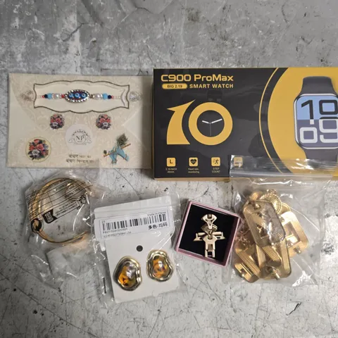 APPROXIMATELY 15 ASSORTED JEWELLERY PRODUCTS TO INCLUDE EARRINGS, WATCH, BRACELETS ETC 
