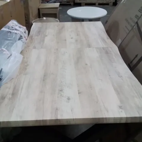 STYLISH MODERN WOODEN TOP METAL LEGS DINING TABLE