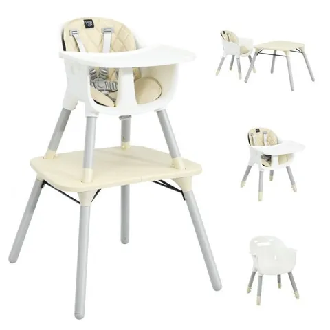 BOXED CONVERTIBLE BABY HIGH CHAIR WITH 2 POSITION REMOVABLE TRAY