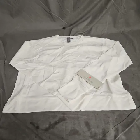 SWEATY BETTY AFTER CLASS CROP SWEATSHIRT IN LILY WHITE SIZE S