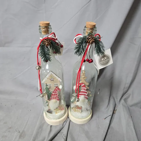 2 HEAVEN SENDS CHRISTMAS GONK DECOR IN BOTTLES