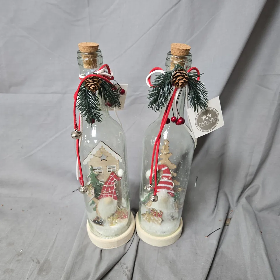 2 HEAVEN SENDS CHRISTMAS GONK DECOR IN BOTTLES
