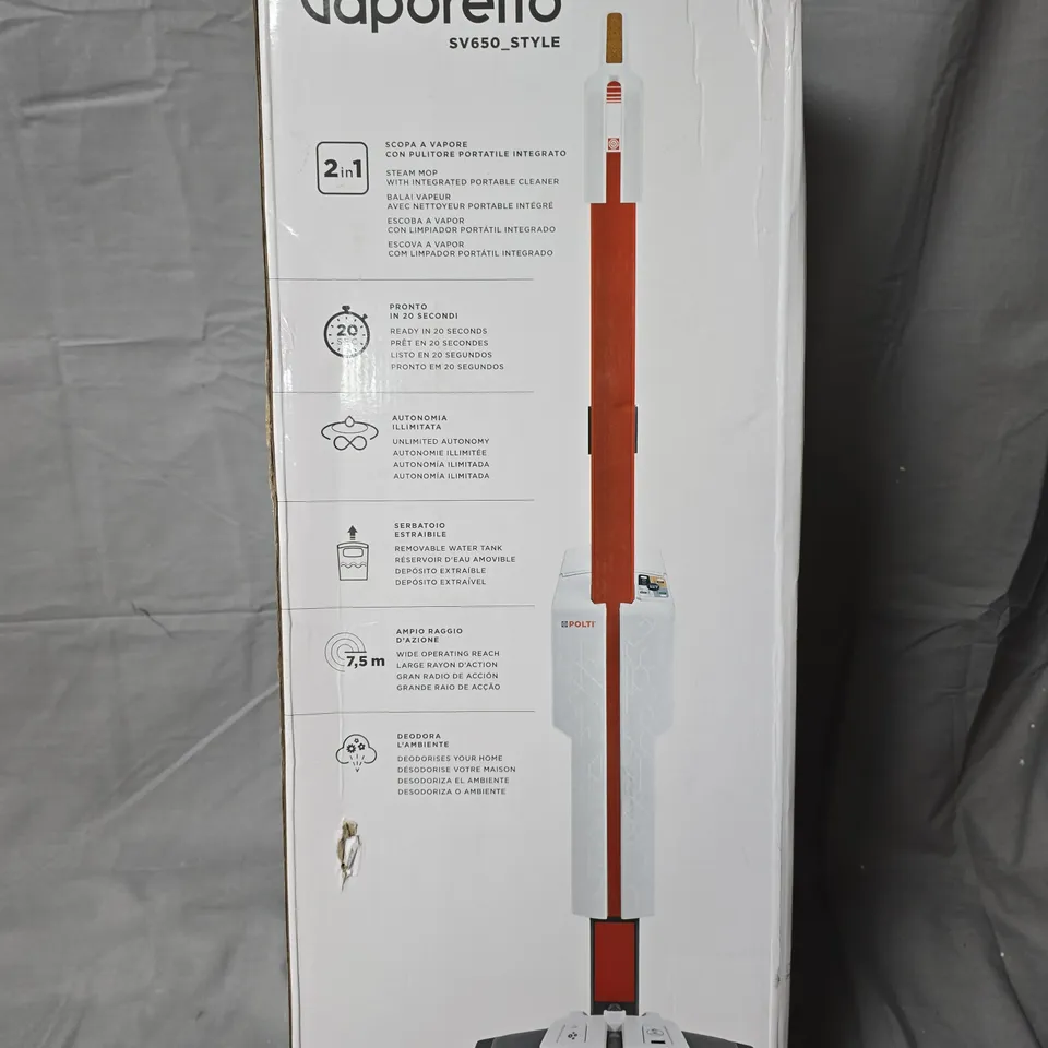 POLTI VAPORETTO SV650 STYLE STEAM MOP – BOXED