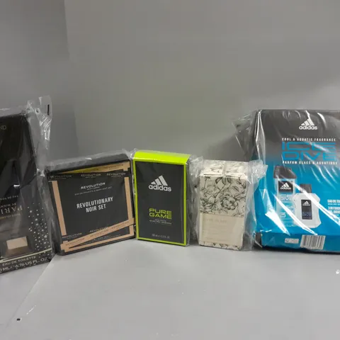APPROXIMATELY 7 ASSORTED FRAGRANCES AND COSMETIC ITEMS TO INCLUDE ADIDAS, REVOLUTION AND RIVER ISLAND