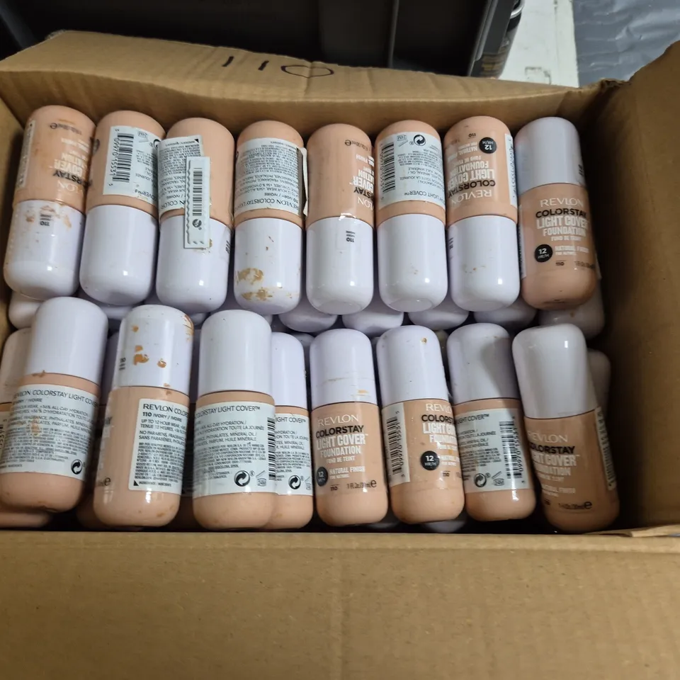 LOT OF APPROXIMATELY 55 REVLON COLOURSTAY LIGHT COVER 30ML FOUNDATIONS - 110 IVORY