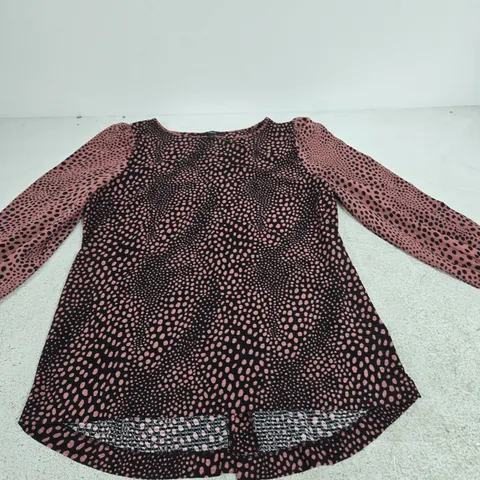NEXT WOMEN'S TOP β PINK/BLACK SPOTTED PATTERN β UK SIZE 14