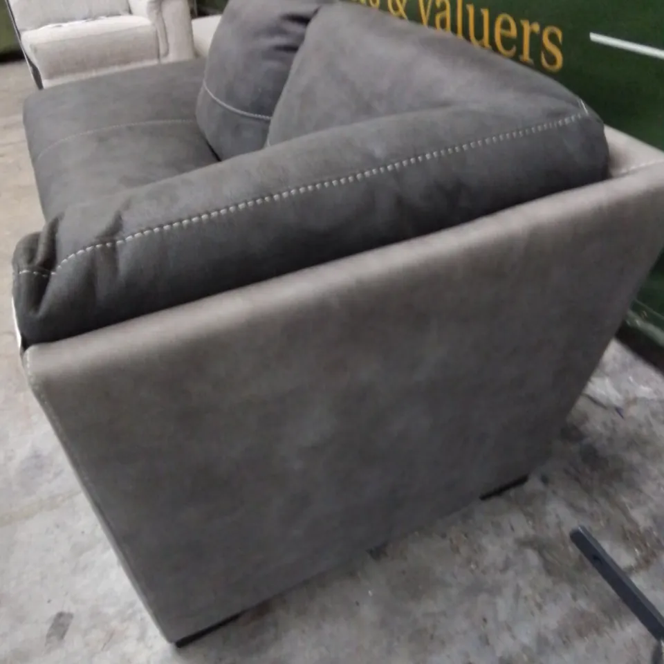 DESIGNER LARGE SOFA SECTION PIECE IN SLATE GREY 