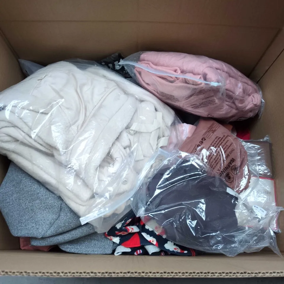 APPROXIMATELY 20 ASSORTED CLOTHING PRODUCTS IN VARIOUS STYLES & SIZES TO INCLUDE JUMPERS, T-SHIRTS, DRESSES ETC