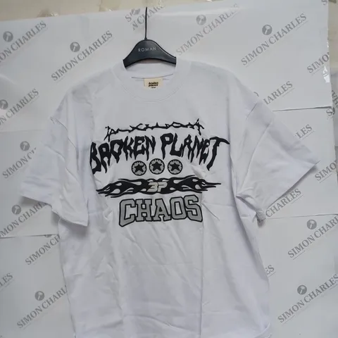 BROKEN PLANET CHAOS T-SHIRT LARGE - SNOW WHITE 