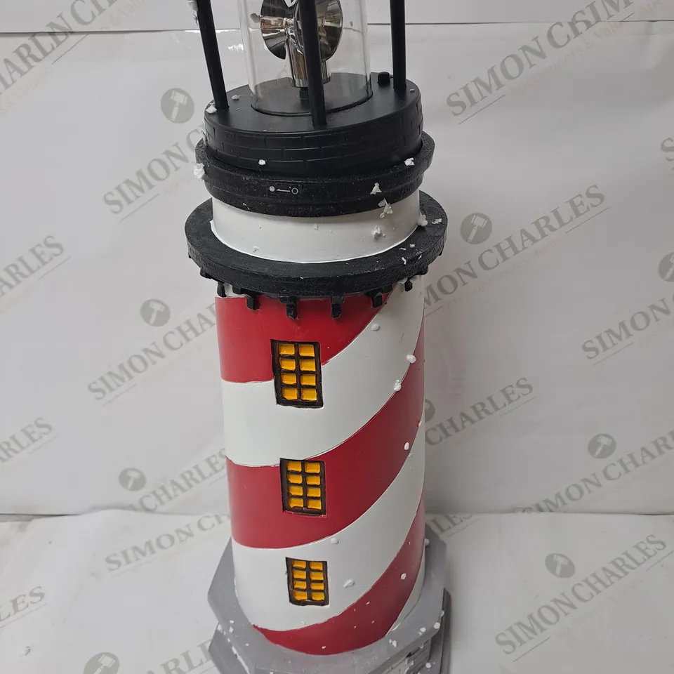 GARDEN REFLECTIONS SOLAR LED LIGHTHOUSE 50CM - RED