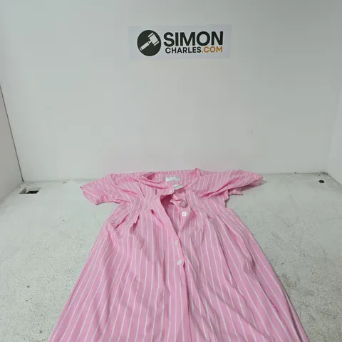 HELENE BERMAN MIDI DRESS - PINK STRIPE, UK SIZE 10