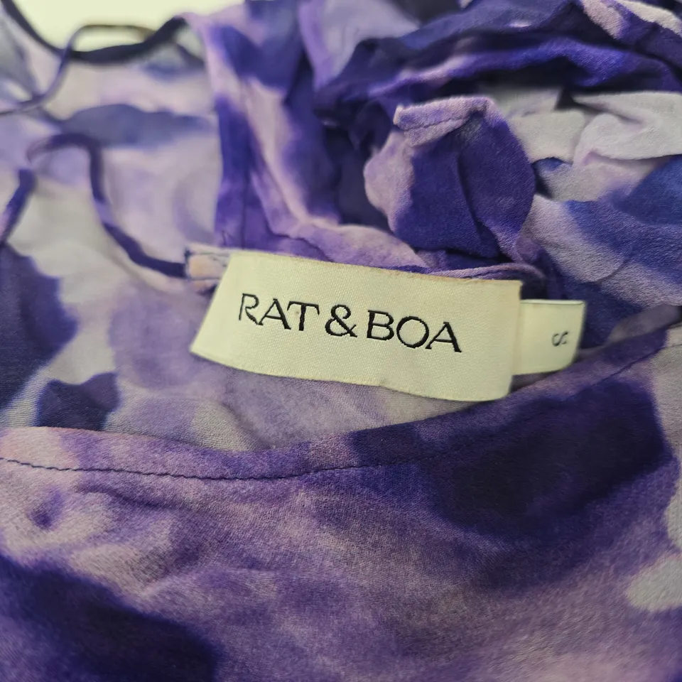 RAT & BOA WOMEN'S PURPLE TIE-DYE DRESS, SIZE S