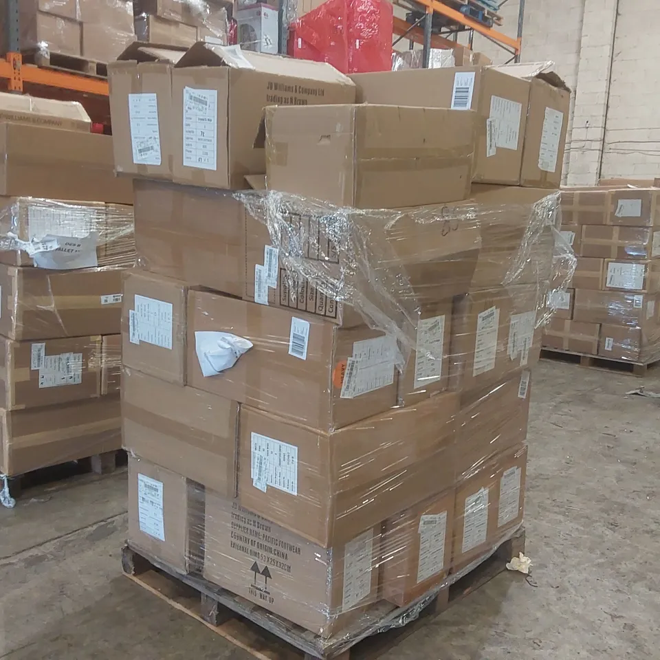 PALLET CONTAINING APPROXIMATELY 200x BRAND NEW ASSORTED DESIGNER SHOES INCLUDING: SIMPLY BE SANDALS ECT
