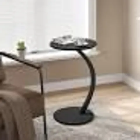 BOXED WOLTU C SHAPE COFFEE TABLE ROUND SOFA TABLE SMALL TABLE FOR COUCH SOFA BED WITH DIAMETER 40 X H 65 CM VINTAGE WOOD LOOK