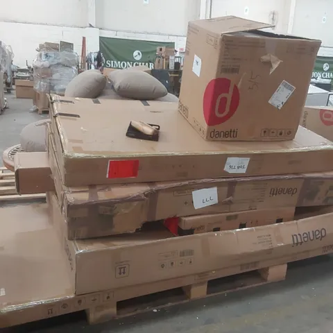 PALLET CONTAINING A LARGE QUANTITY OF ASSORTED DANETTI FURNITURE PARTS ECT