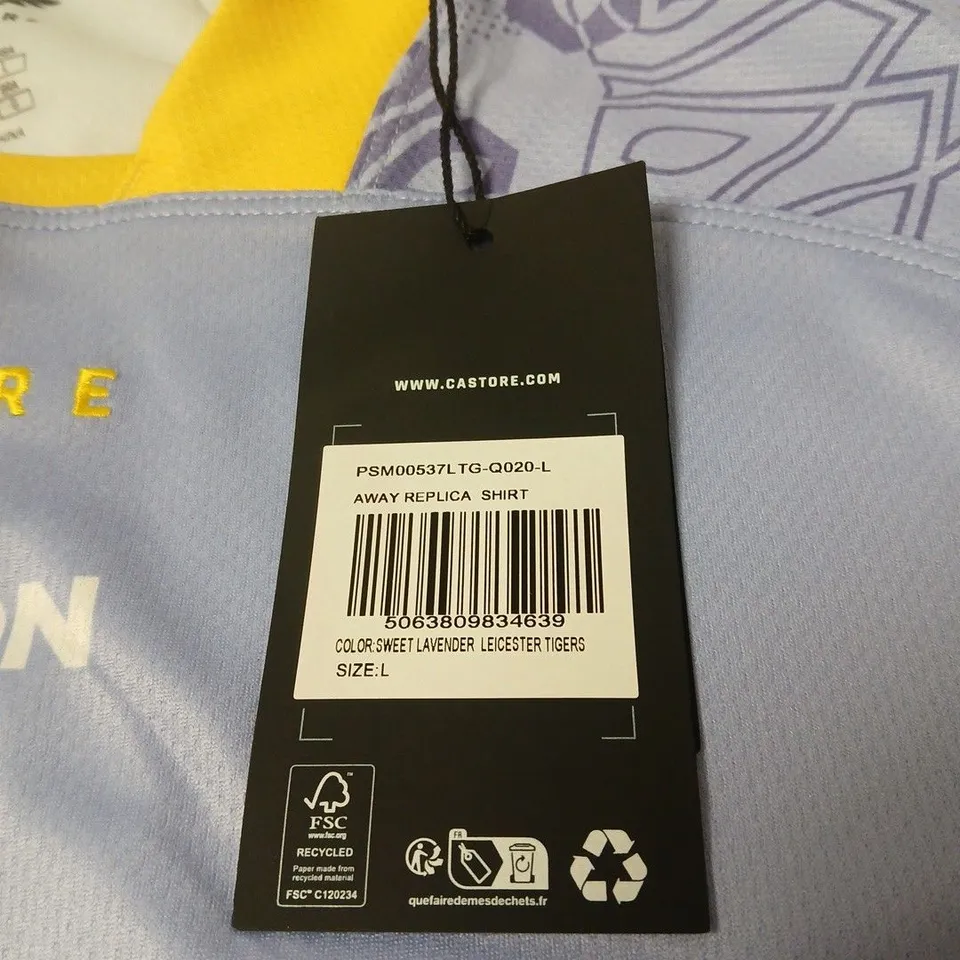 CASTORE AWAY REPLICA SHIRT – LEICESTER TIGERS, LAVENDER, SIZE L
