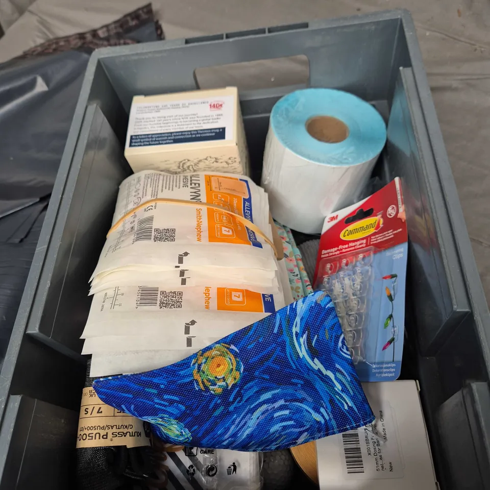 APPROXIMATELY 15 ASSORTED HOUSEHOLD PRODUCTS TO INCLUDE BOTTLE OF ACETONE, MULTIFUNCTIONAL FLASHLIGHT, PRINTER ROLLS ETC