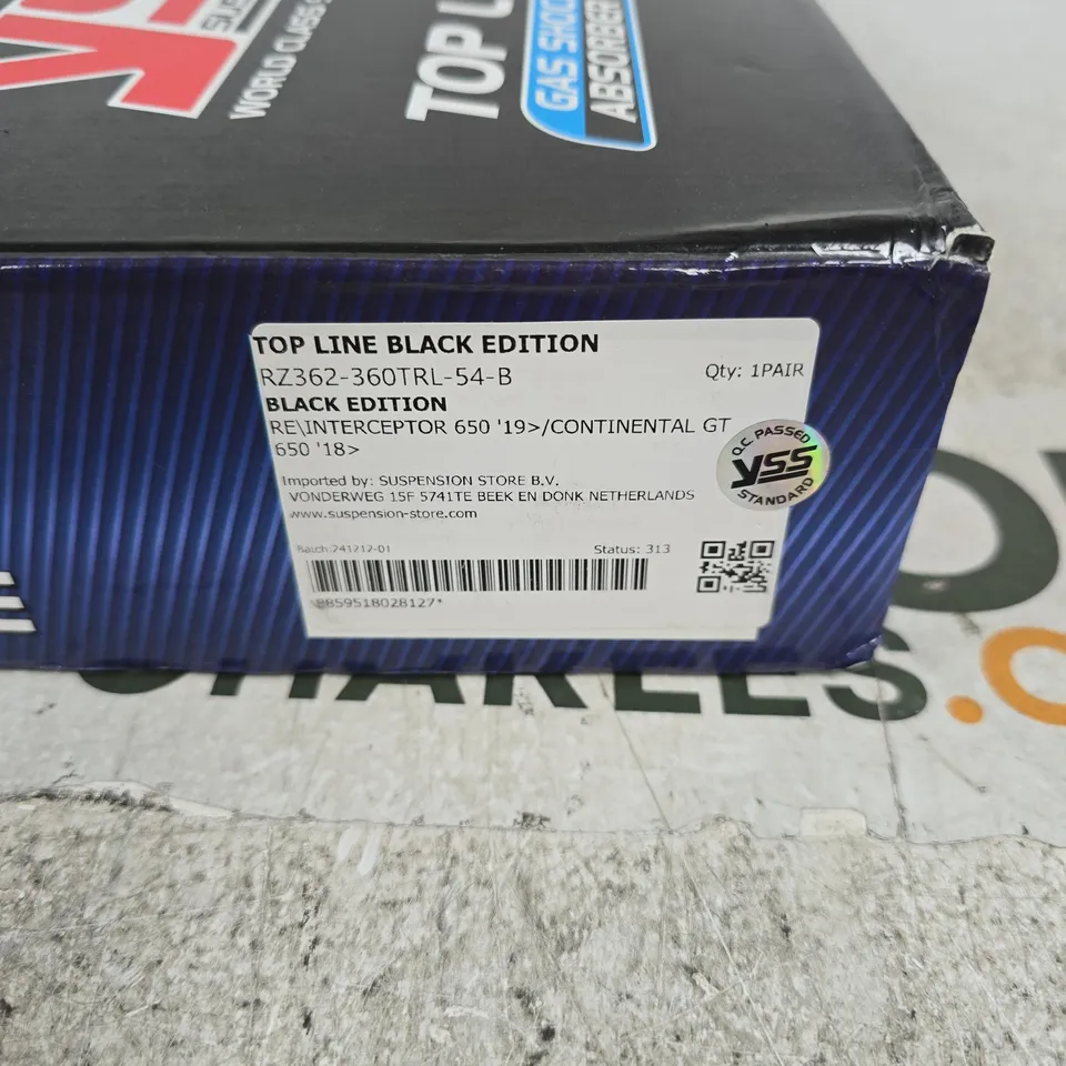 YSS TOP LINE BLACK EDITION SHOCK ABSORBER – 1 PAIR (CONTINENTAL GT 650 / INTERCEPTOR 650)