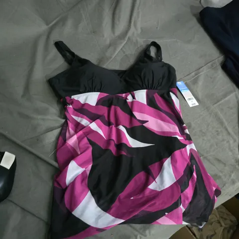 BONMARCHÉ HOLIDAY WOMEN'S BEACHWEAR TOP/DRESS – PINK & PURPLE ABSTRACT PRINT, UK 20