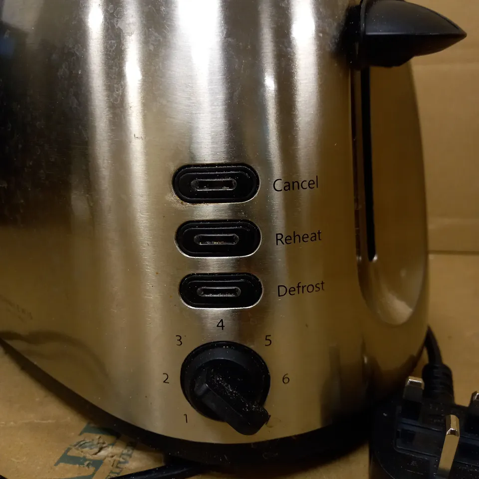 JOHN LEWIS & PARTNERS 2-SLICE TOASTER WITH BRUSHED CHROME-EFFECT HOUSING