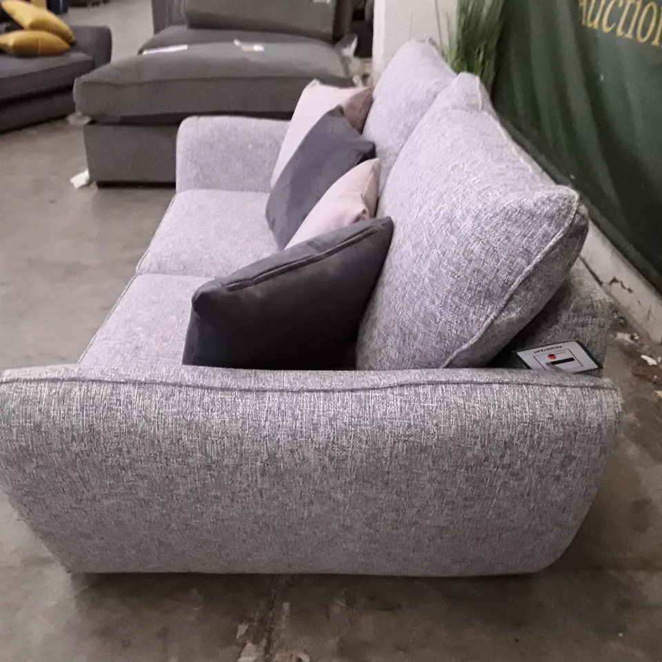 QUALITY DESIGNER PERTH HIGH BACK 2 SEATER SOFA - GREY FABRIC 