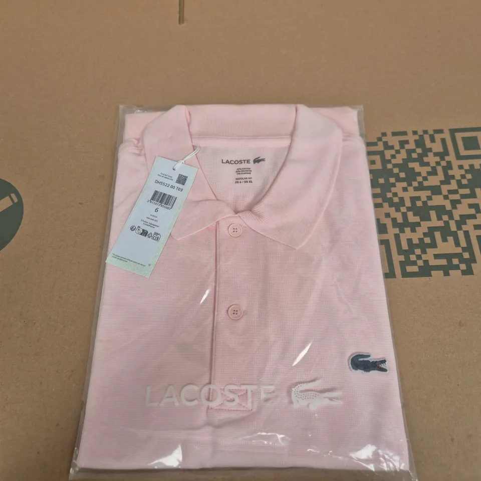LACOSTE POLO SHIRT – PINK, REGULAR FIT (FR 6 / US XL)