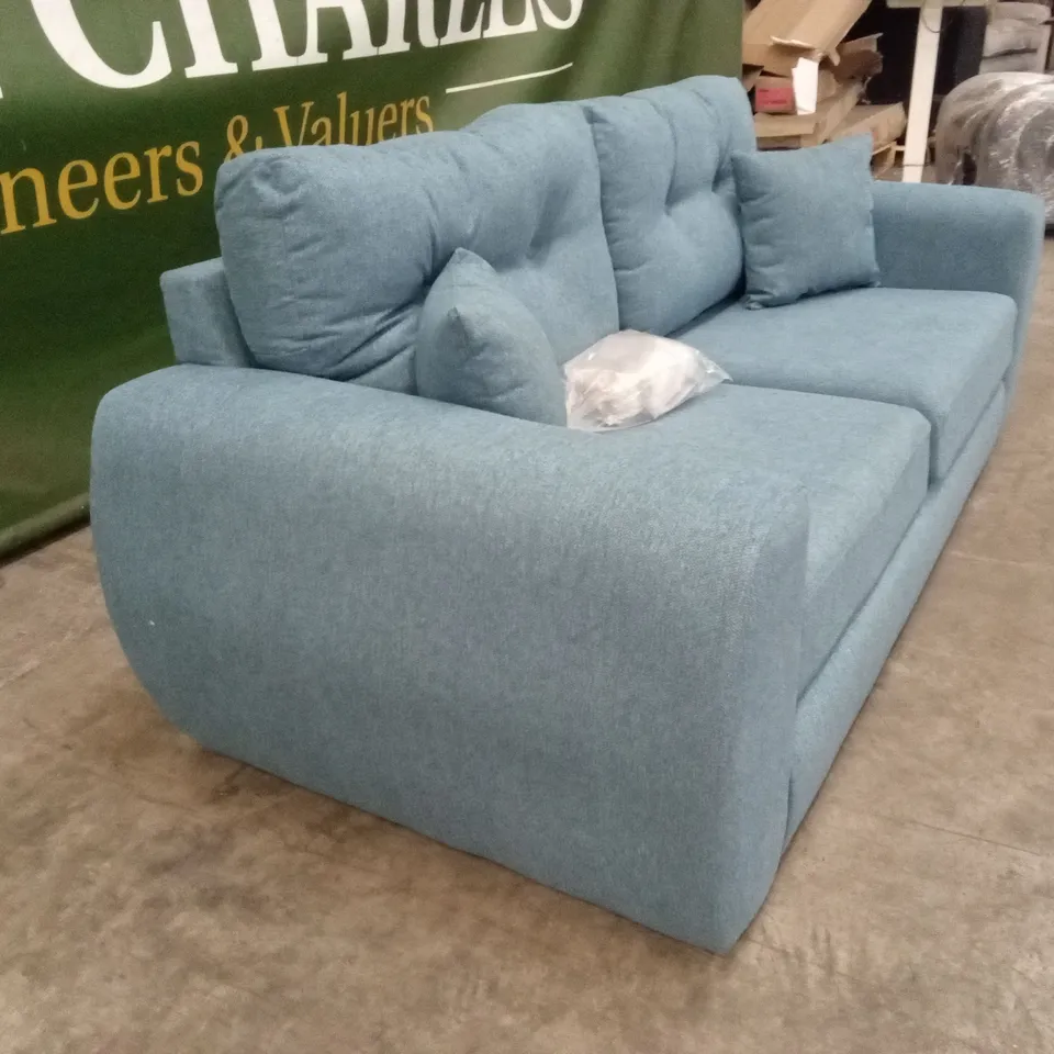 PRENT FABRIC 3 SEATER SOFA - TEAL RRP £829