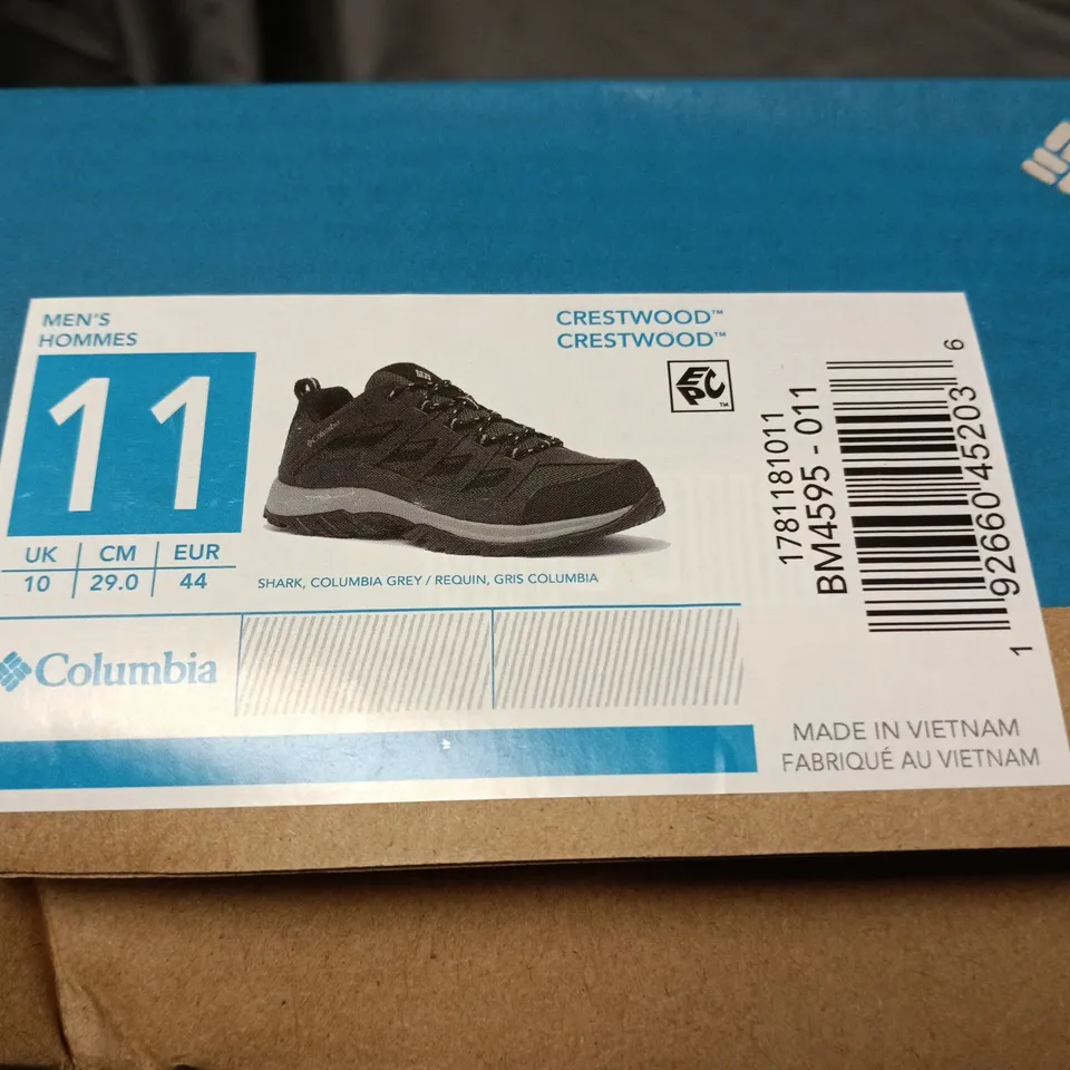 BOXED COLUMBIA CRESTWOOD MEN'S HIKING SHOES - GREY/BLACK, UK 10