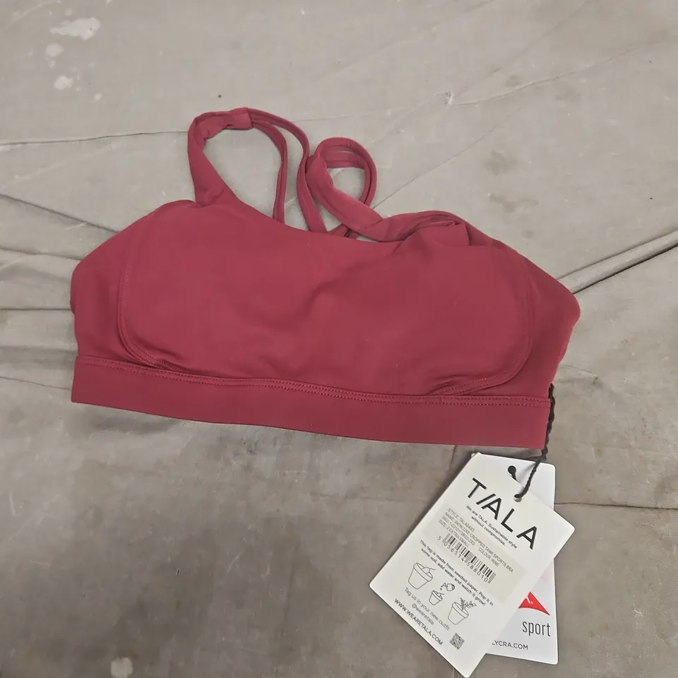TALA SKINLUXE CROPPED TANK SPORTS BRA – WINE – XS