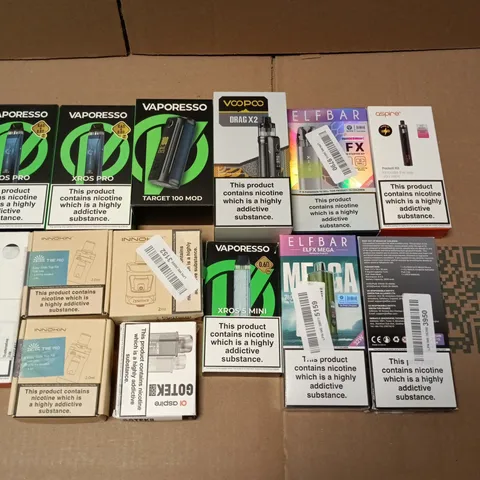 LOT OF APPROXIMATELY 30 ASSORTED VAPING ITEMS TO INCLUDE VAPORESSO, VOOPOO AND ASPIRE