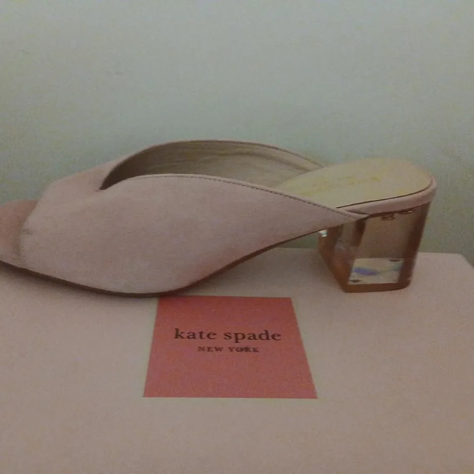 KATE SPADE NEW YORK CAILA ROCOCO PINK SUEDE MULES UK 5.5