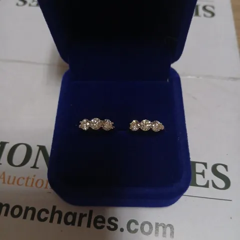 FIRE LIGHT 1.5CT LAB GROWN DIAMOND TRILOGY HUGGIE EARRINGS PLATINUM 