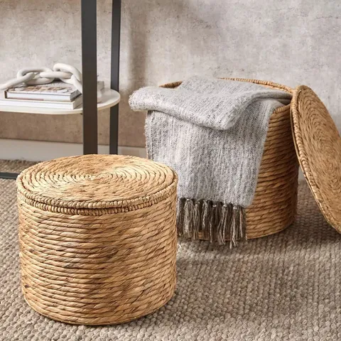 BOXED MICHELLE KEEGAN HOME SET OF 2 ROUND STORAGE BASKETS