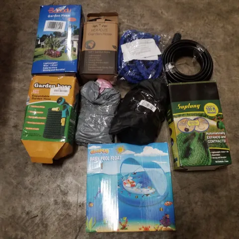 PALLET CONTAINING ASSORTED GARDEN HOSES & INFLATABLES