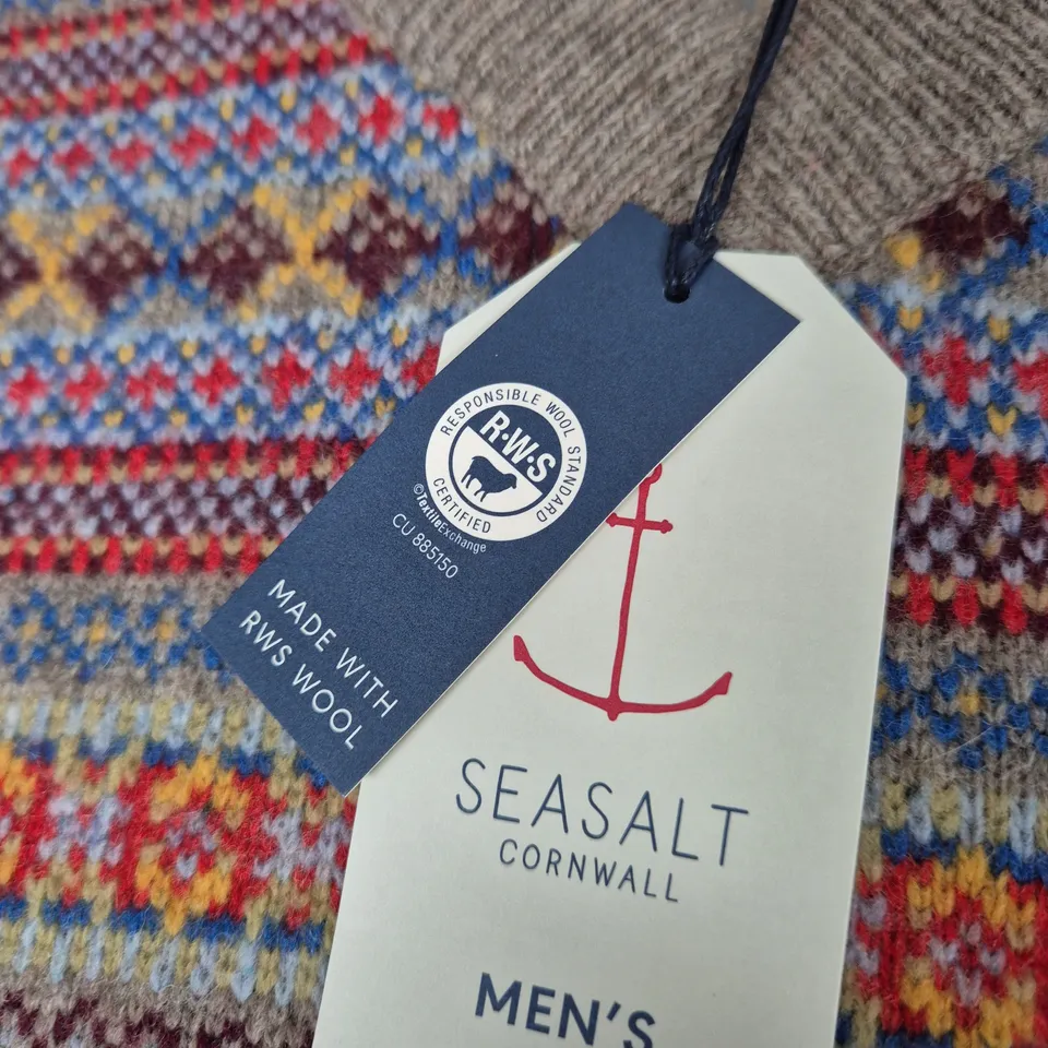 SEASALT CORNWALL MEN'S MORAN MULTI WOOL KNIT VEST