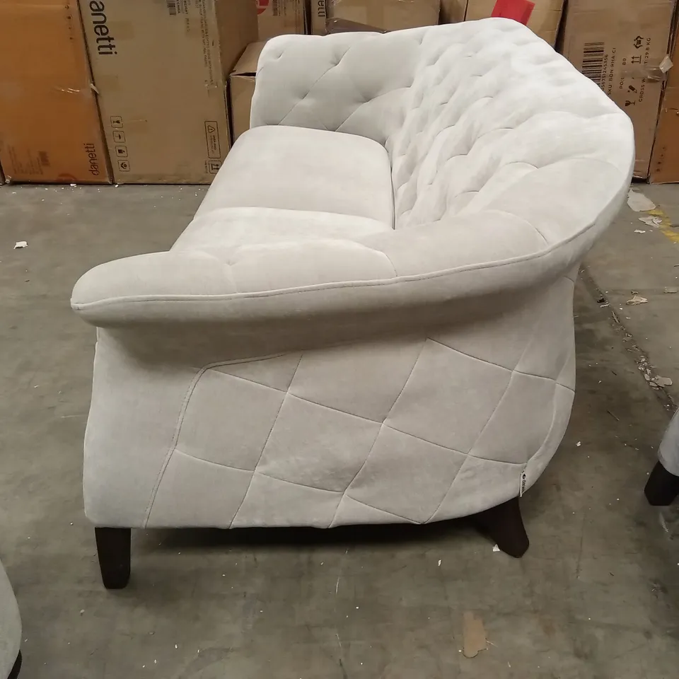 DANETTI LUXE LIGHT GREY FABRIC LARGE 2 SEATER SOFA